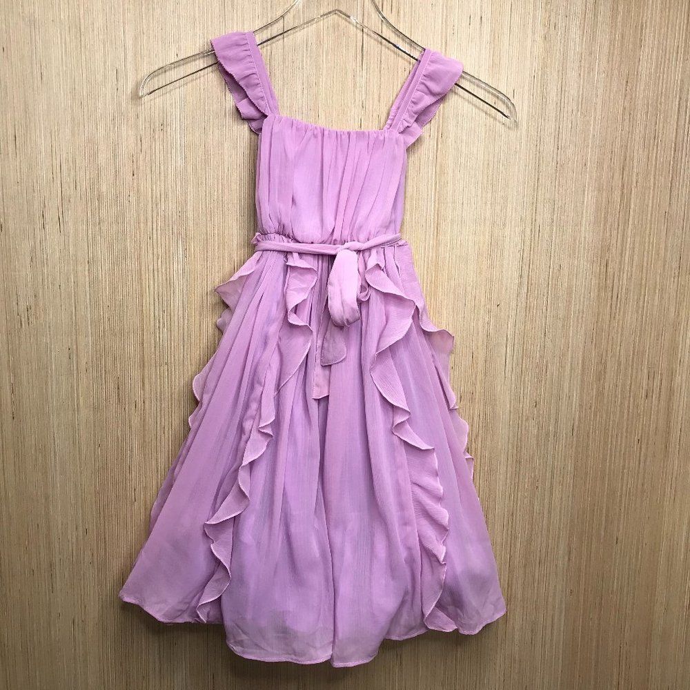 Crewcuts Purple frill midi dress kids girls size 4